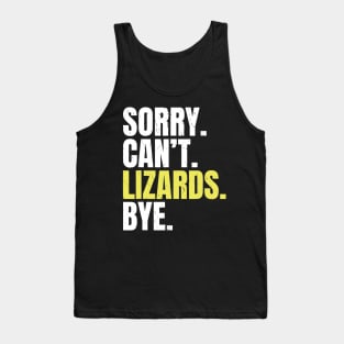 I just really like Lizards ok Reptile Keeper Tank Top